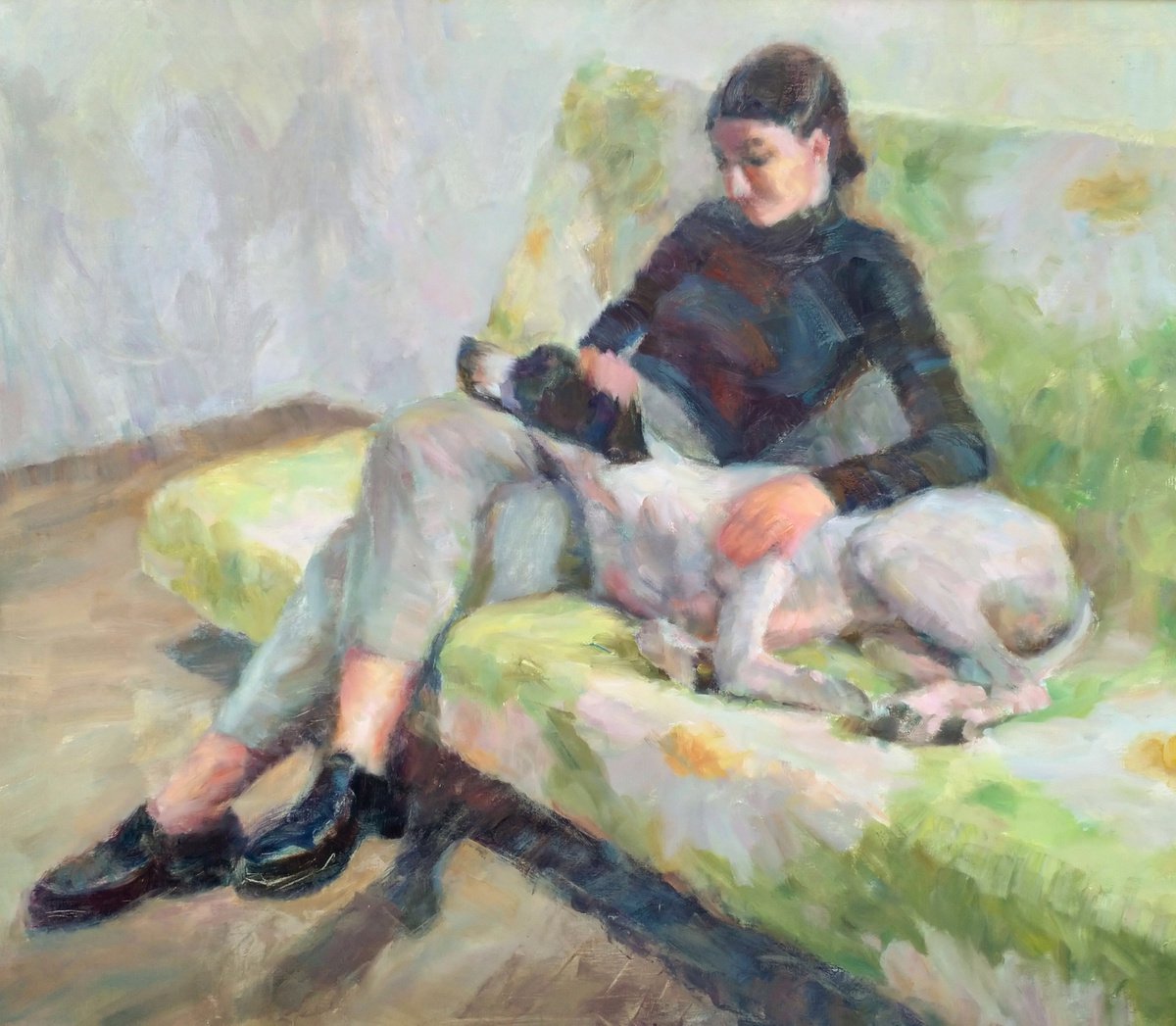 Girl & Dog by Liudmyla Chemodanova