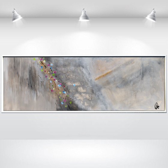 Break the Wall - Abstract Art - Acrylic Painting - Canvas Art - Framed Painting - Abstract Flowers