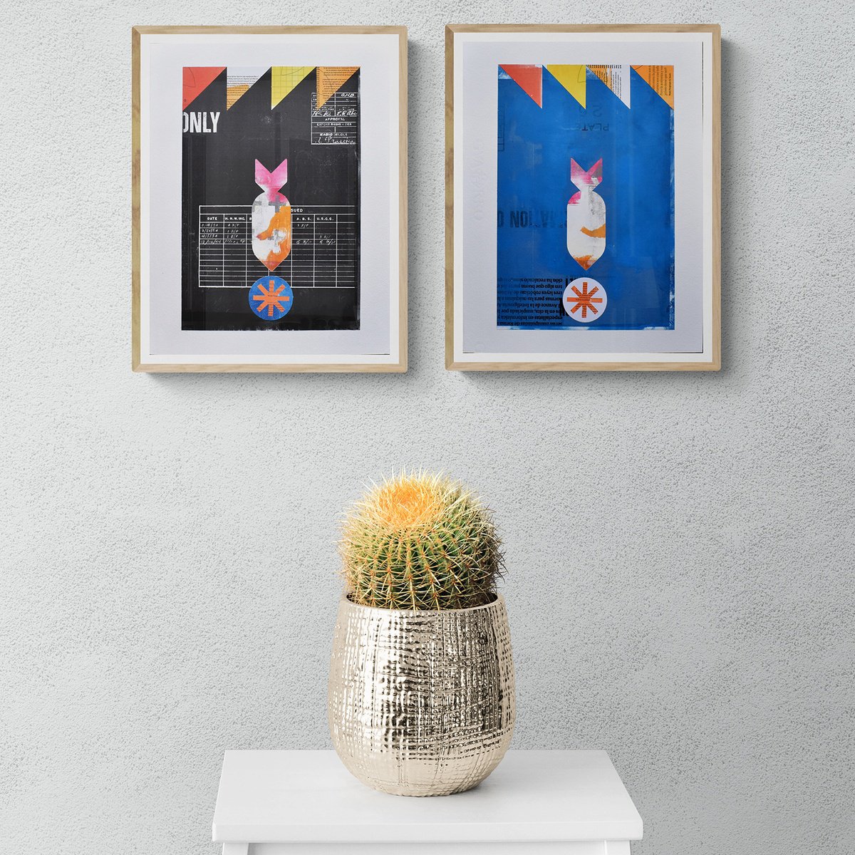 Abstract Collage By Manel Villalonga, 11 X 14", 296_Love Missile F1-11, Original Artwork