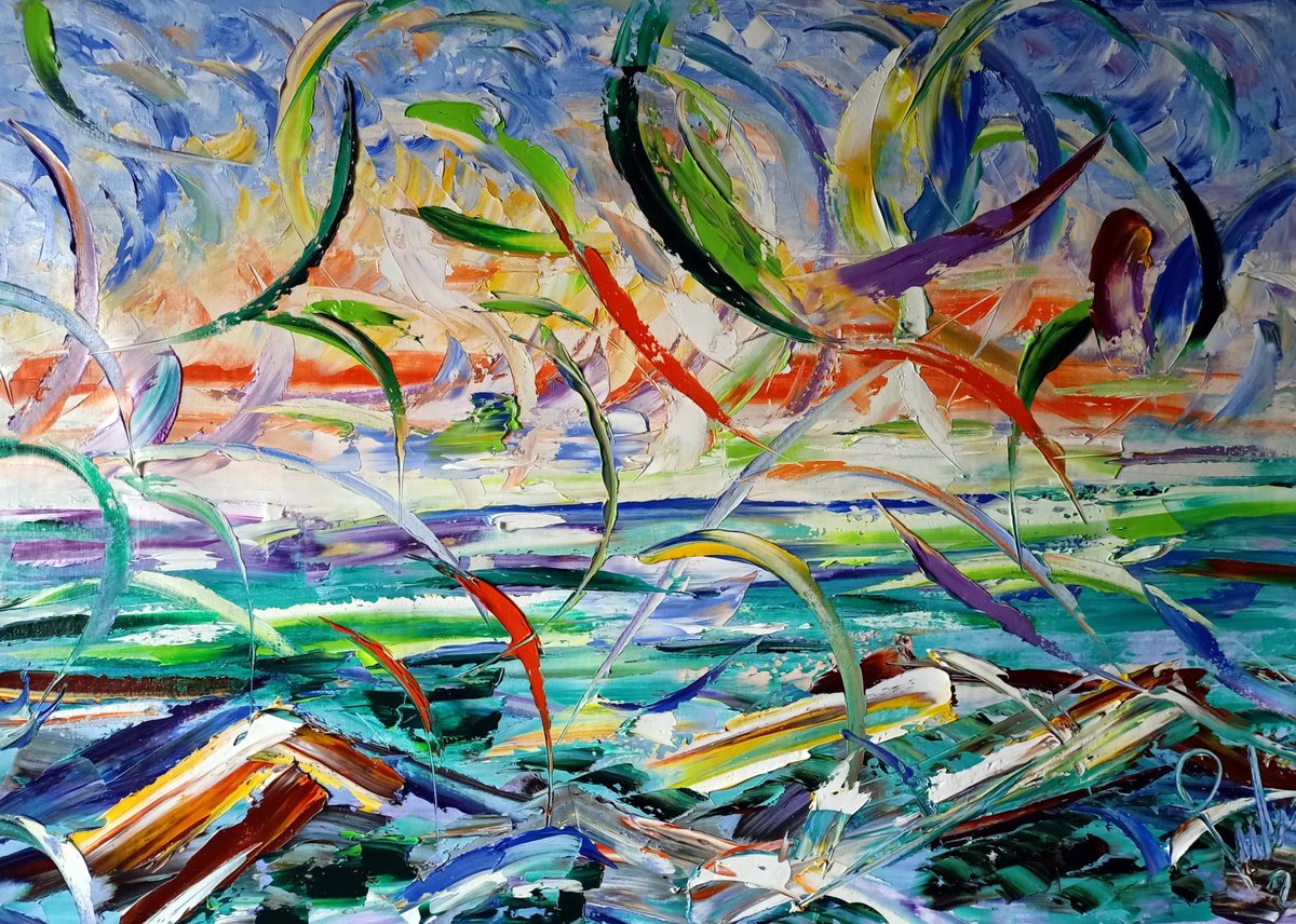 Impressionistic Cityscapes Oil Painting By Antonino Puliafico, 55 X 39, Alito Di Mare, Original Artwork