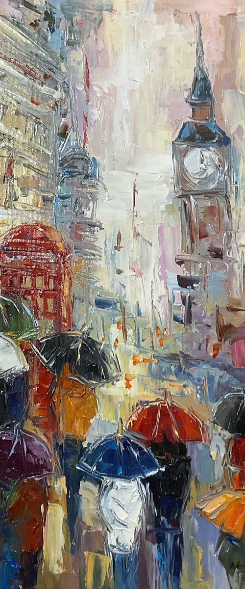 London umbrellas. Pastel mood by Mariia Hyhar