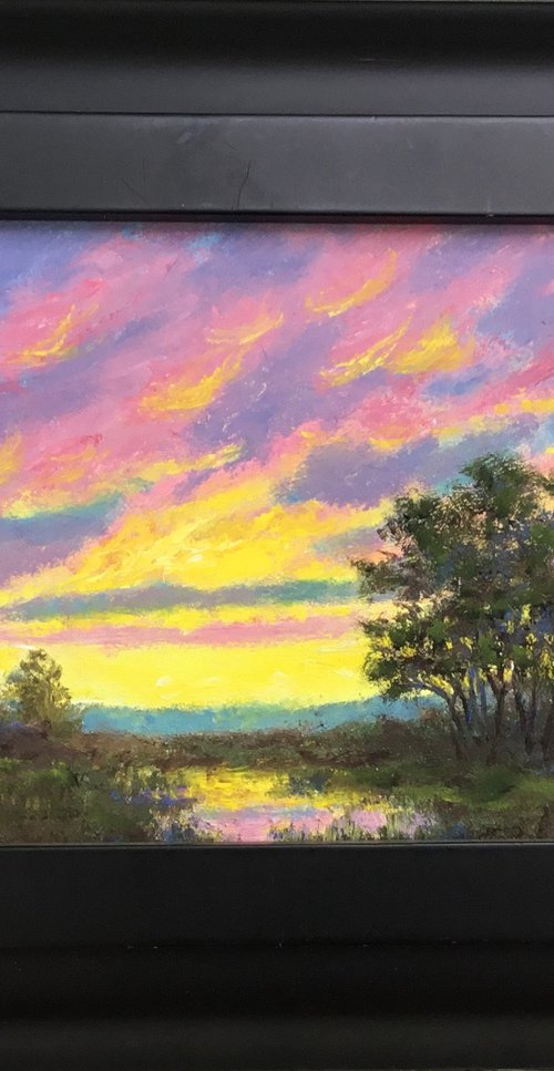 SKY LIGHT STUDY # 3 - oil 5X7 by Kathleen McDermott