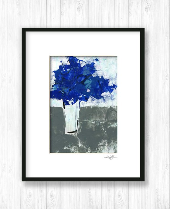 A Bouquet Of Blue 7 - Mixed Media Floral Painting by Kathy Morton Stanion