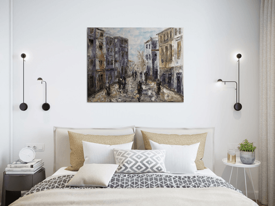 Cityscape (70x90cm, oil painting, ready to hang)