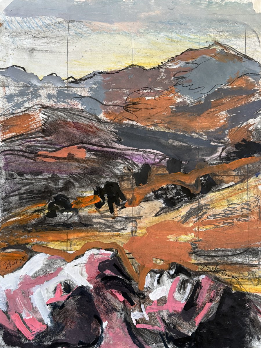 Impressionistic Landscape Painting By Darren Jekel, 24 X 30, Pink Dream, Original Artwork