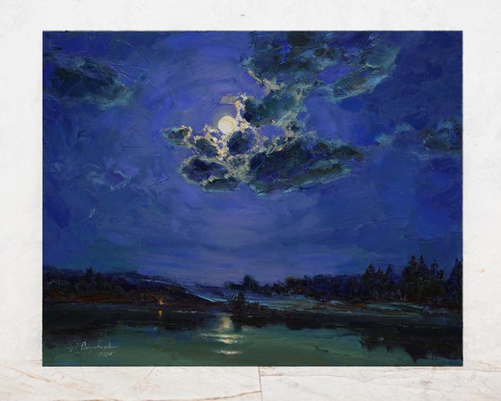 Moon over the lake