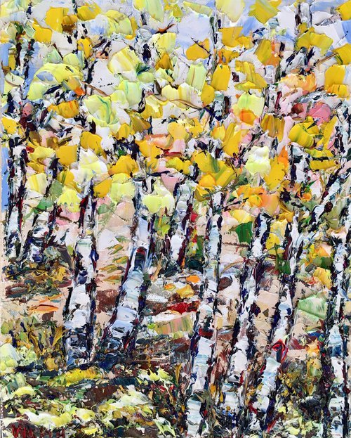 Birch trees in autumn by Vilma Gataveckienė