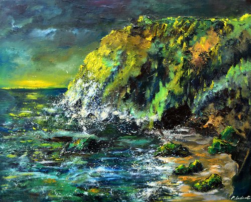 Sunset on Irish cliffs by Pol Henry Ledent