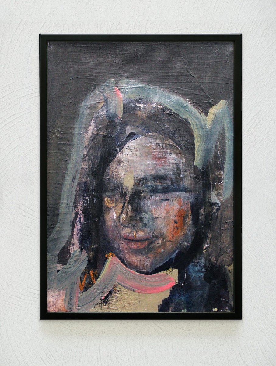 Expressive Portrait Oil Painting By Milos Hronec, 8 X 12", Personality Iii, Original Artwork