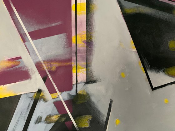 Abstract painting - "Urban abstract" - Abstraction - Geometric abstract - 135x45cm