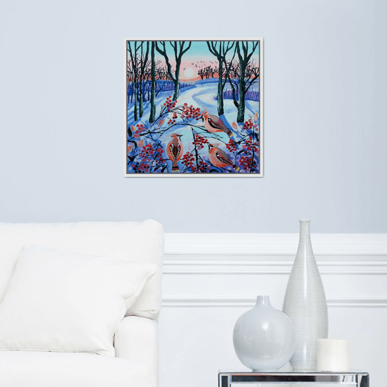 Waxwings in the Snow