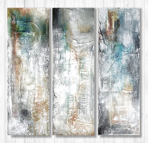 Calm Transitions - Triptych by Kathy Morton Stanion