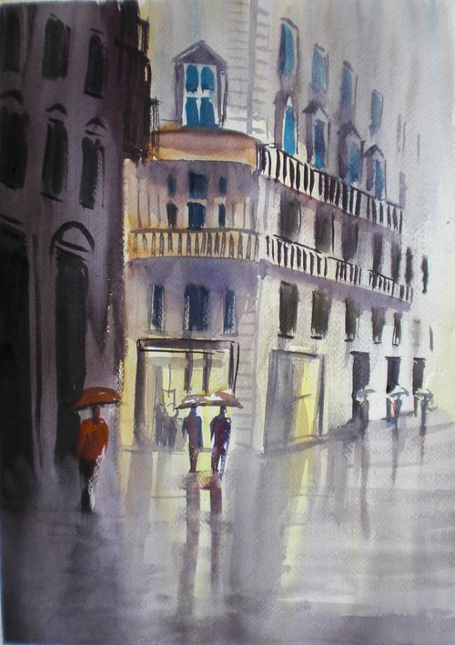 walking in a rainy day 3 by Giorgio Gosti