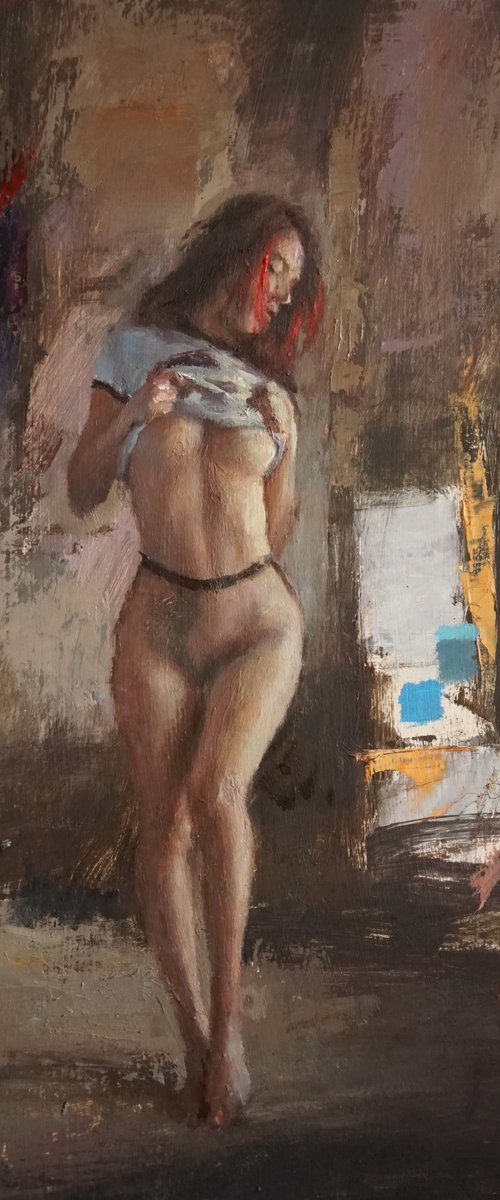 Panty hose girl by Manuel Leonardi