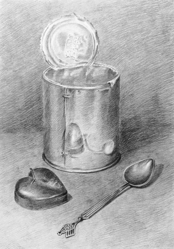 Still life. Original pencil drawing.