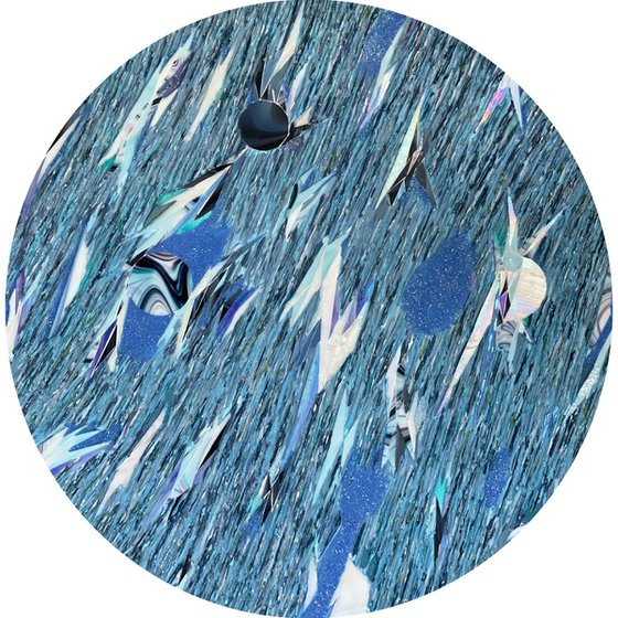 Riflesso  Blue - Collaboration Amy Voss & Daniela Pasqualini - Mixed media artwork