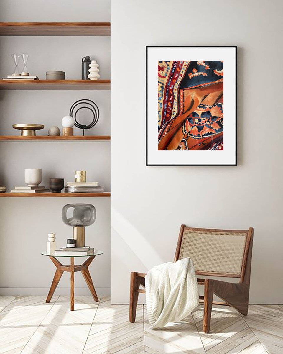 Organic Abstract Acrylic Painting By Anahita Ghazanfari, 12 X 16, Untitled, Original Artwork