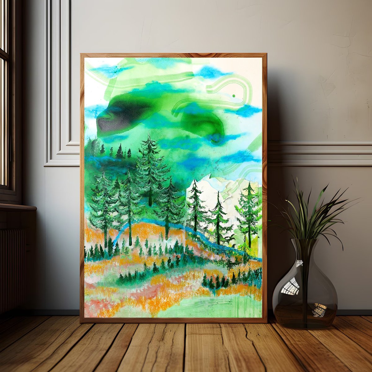 Impressionistic Still Life Painting By Poovi Art, 18 X 24", Whispers Of Pine, Original Artwork