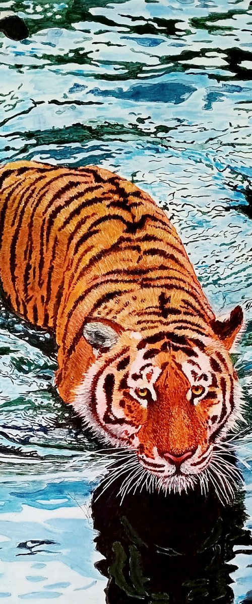 Floating Tiger by Liubov Samoilova