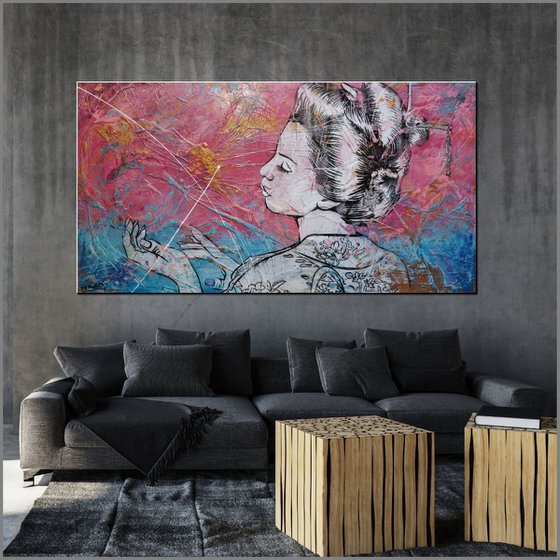 Musk Sunset 190cm x 100cm Geisha Textured Urban Pop Art