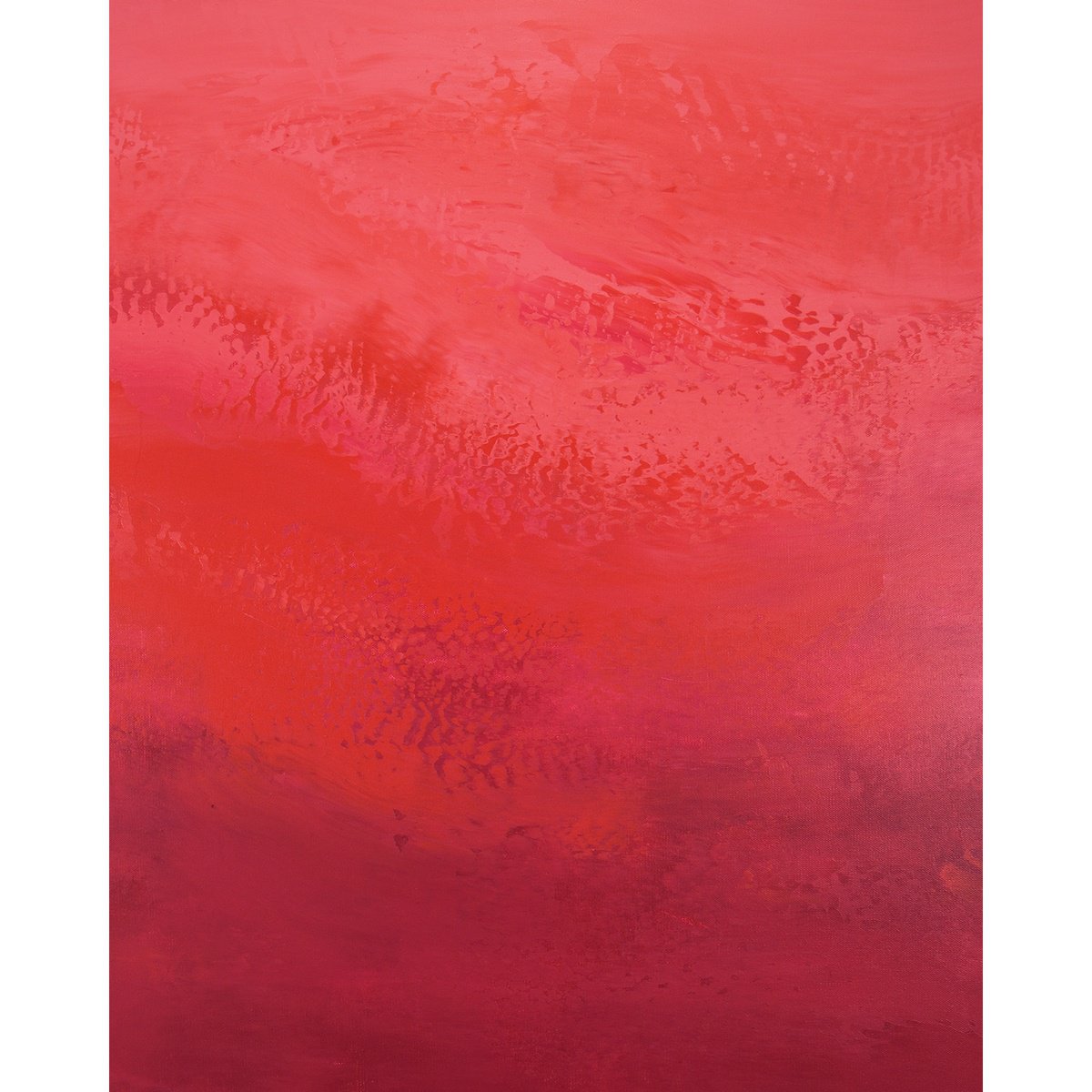 Expressive Abstract Acrylic Painting By Suzanne Vaughan, 24 X 30", Rose Wine - Color Field, Original Artwork