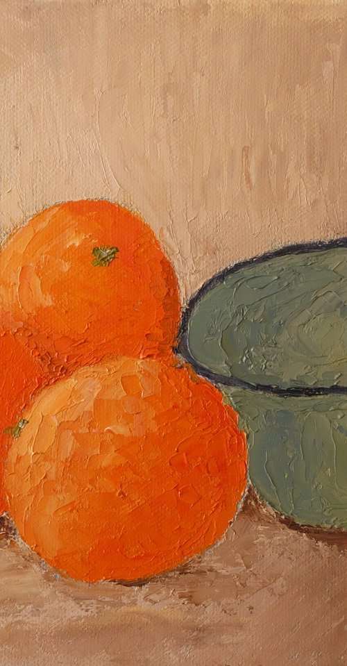 Three Oranges and a Bowl by Maddalena Pacini
