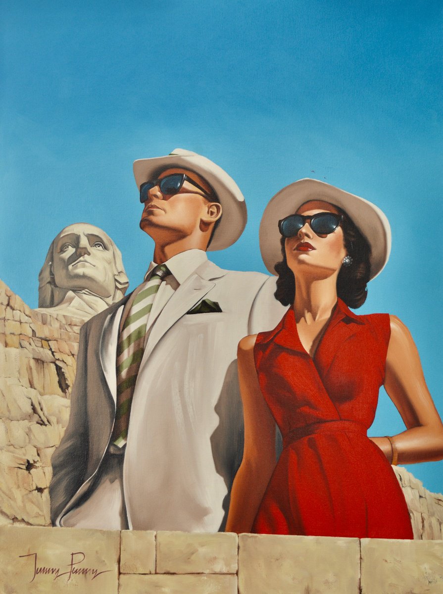 Urban And Pop Portrait Oil Painting By Johnny Popkess, 18 X 24, Black Hills, South Dakota, Original Artwork