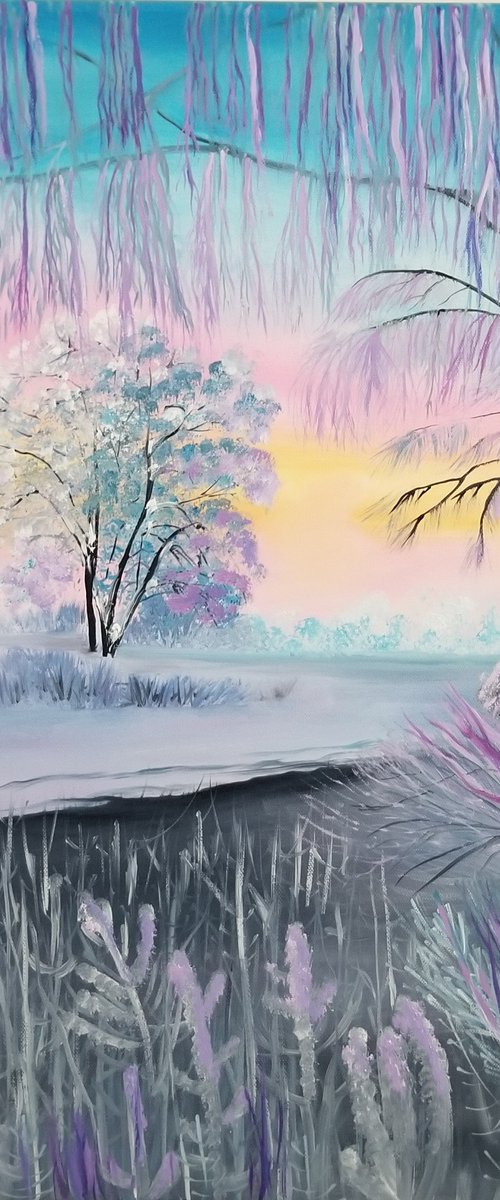Winter Sunset by Alexandra Tomorskaya/Caramel Art Gallery