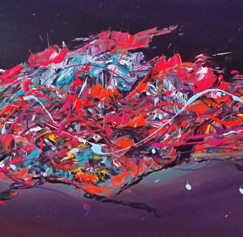 Colour Rush - Large Panoramic, XL, 120x50cm, abstract, Modern Art Office Decor Home by Mel Graham