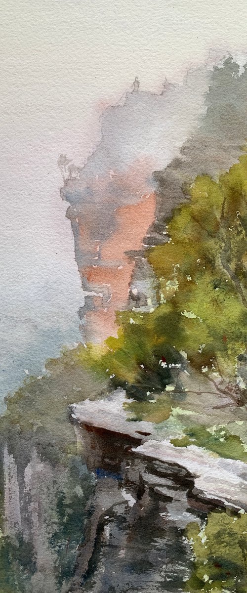 Rock climbing in the blue mountains by Shelly Du