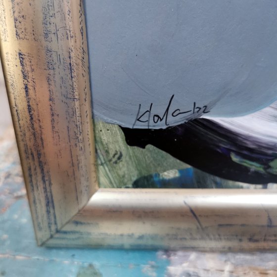 Framed fascinating abstract still life 29.08.2022 on cardboard offer KLOSKA