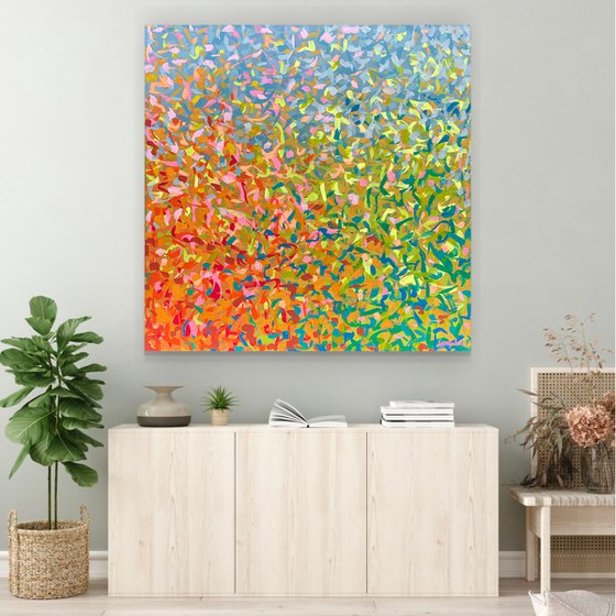 Neon Pond 117 x 117cm acrylic on canvas