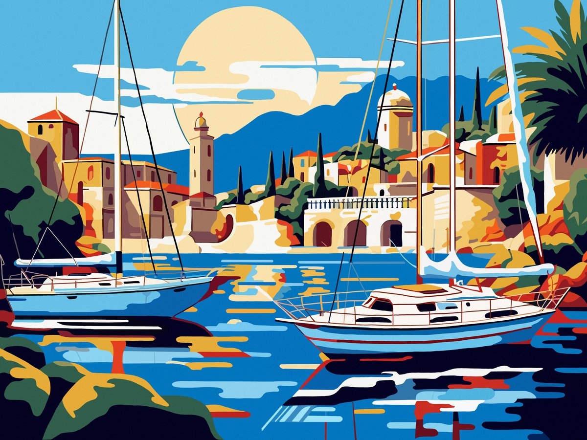 Urban And Pop Acrylic Painting , African Harbor By Kosta Morr, 31 X 24, Artwork For Sale On Artfinder