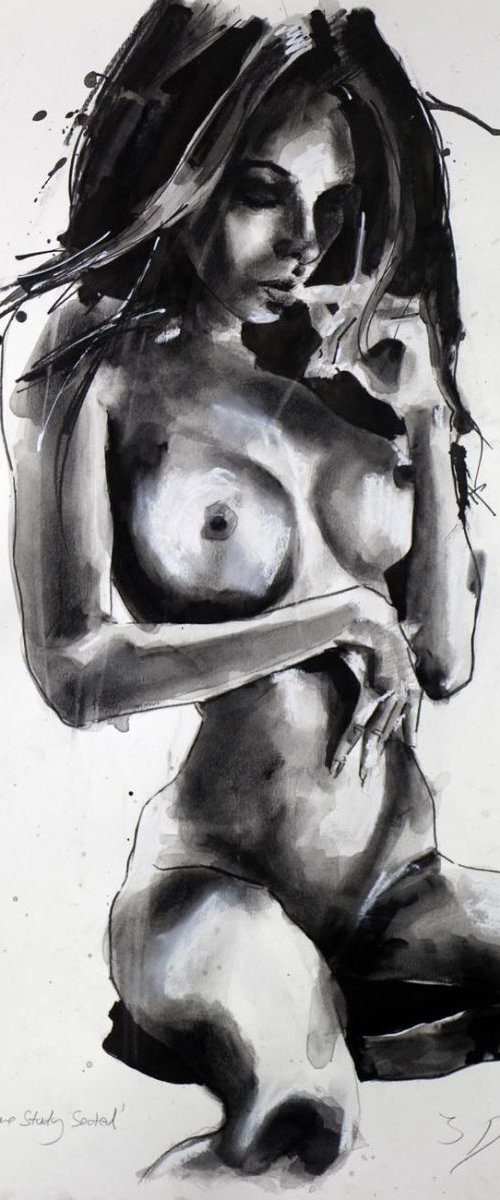 7-5-14 figure study seated by Thomas Donaldson