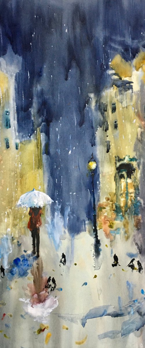 Sold Watercolor “Autumn mood” perfect gift by Iulia Carchelan