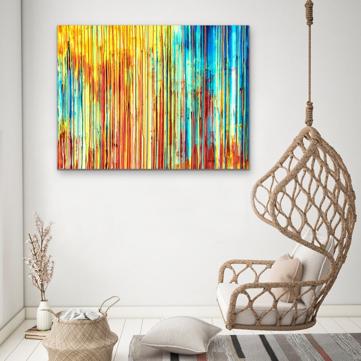 Abstract Acrylic Painting By Carla Sa Fernandes, 47 X 35, The Emotional Creation #388, Original Artwork