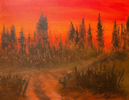 Sunset Fire by Alan Horne Art Originals