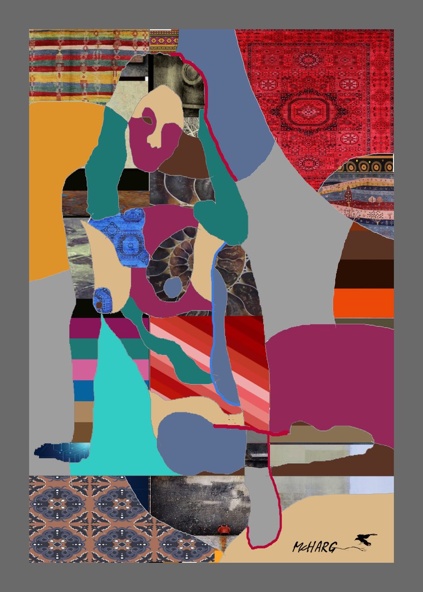 Expressive Abstract Painting By Joe Mcharg, 30 X 42, Contemplative Nude #2.., Original Artwork