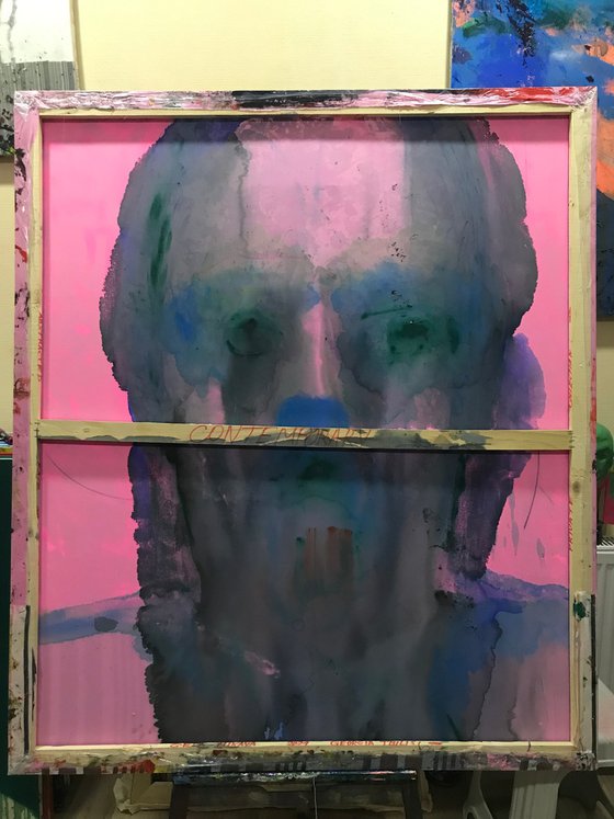 Abstract Face in pink