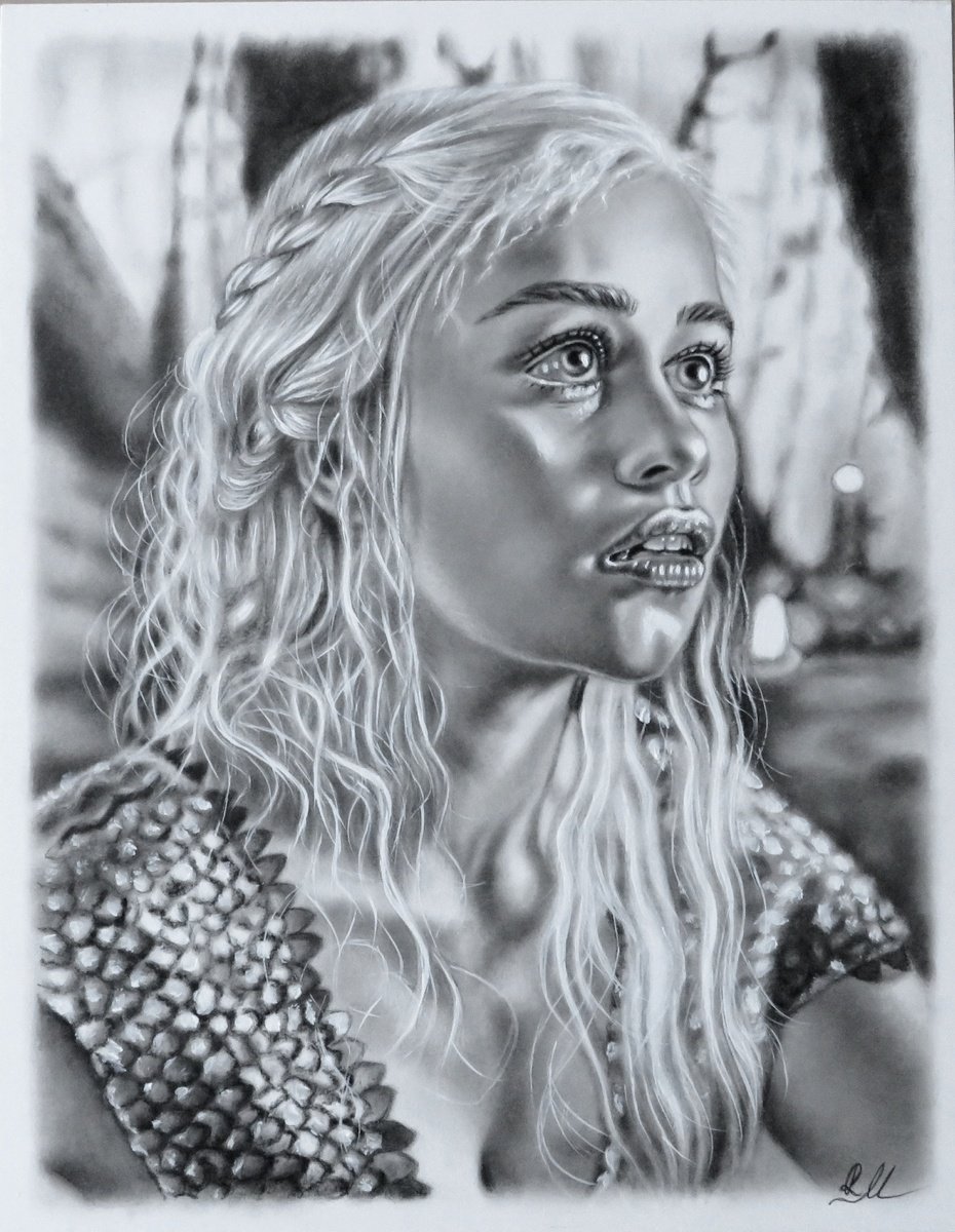 Photorealistic Portrait Oil Painting By Monika Rembowska, 12 X 14", "The Queen Of Dragons", Original Artwork
