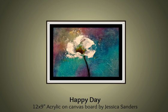 Happy Day // Abstract floral // 12x9" Canvas panel