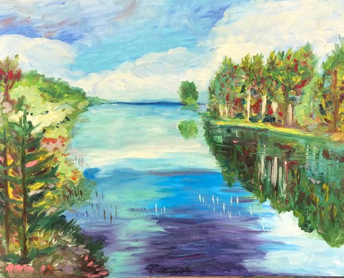 Landscape with the river by Kateryna Krivchach