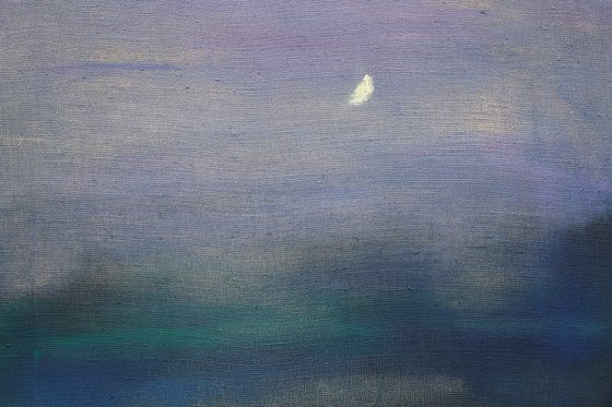 Twilight time. Moon rising.