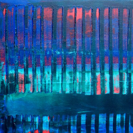 Red vortex and blue lights by Nestor Toro