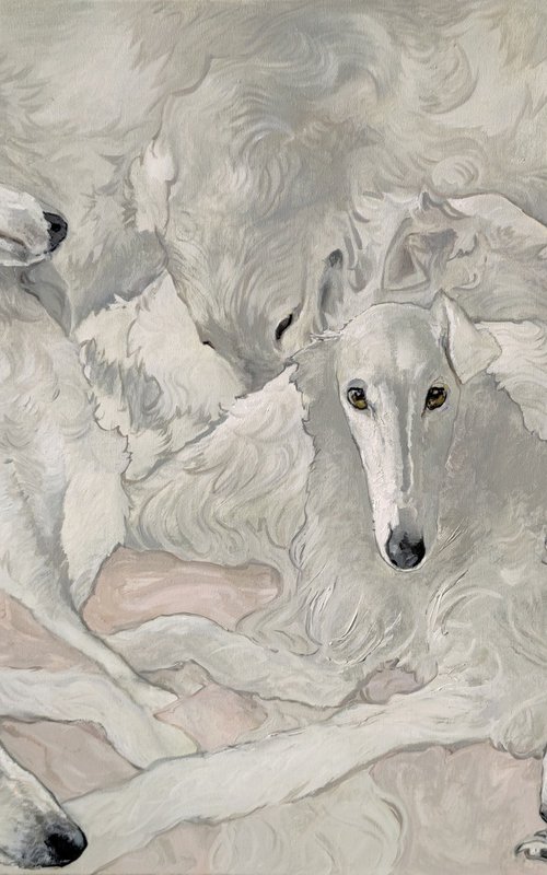 Borzoi Dogs by ANASTASIA BALABINA