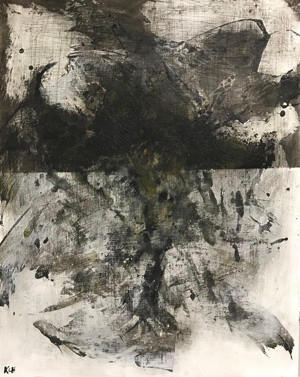 Organic Abstract Oil Painting By Kris Haas, 19 X 24", Worn & Torn #5, Original Artwork