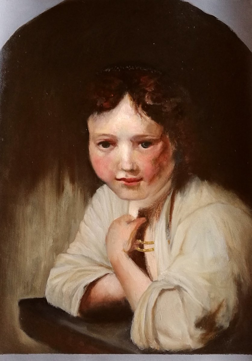 Expressive Portrait Oil Painting By Daniela Roughsedge, 12 X 16, Girl At A Window, Original Artwork