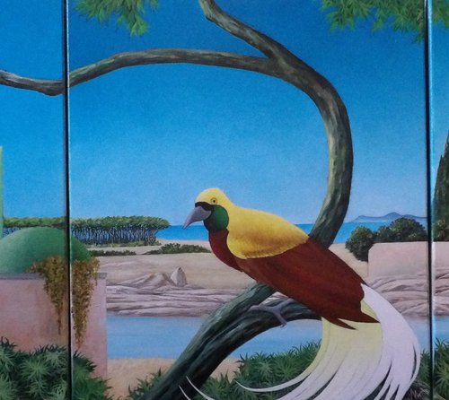 Triptych of the birds of paradise by Cecco Mariniello