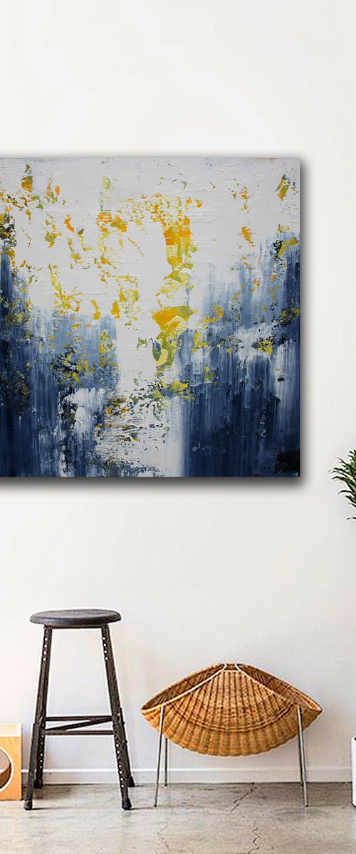 100x100cm /abstract painting / Ready to hang /  Abstract 114 by Alex Senchenko