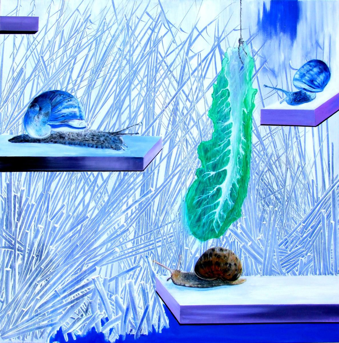 Expressive Animal Oil Painting By Antonio Maggio Carluccio, 39 X 39, La Gara, Original Artwork